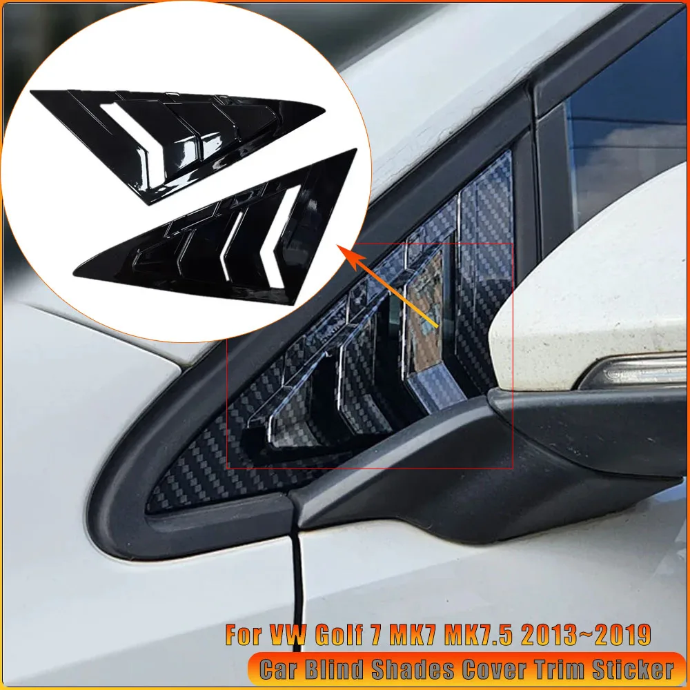 

Car Blind Shades Cover Trim Sticker Front Triangle Window Louver Side Shutter Vent Carbon Auto For VW Golf 7 MK7 MK7.5 2013~2019