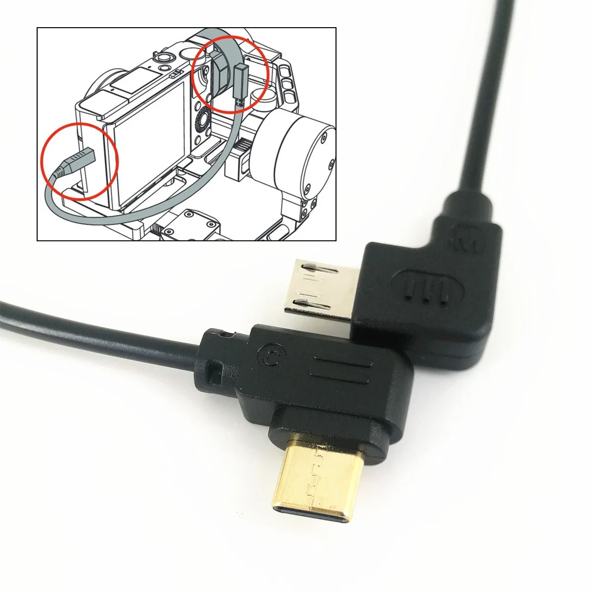 Micro USB to Type-C Camera Control Cable Adapter for ZHIYUN Crane2 Crane3 LAB Weebill-S & Canon EOS R RP Nikon Z6 Z7 A7C Camera