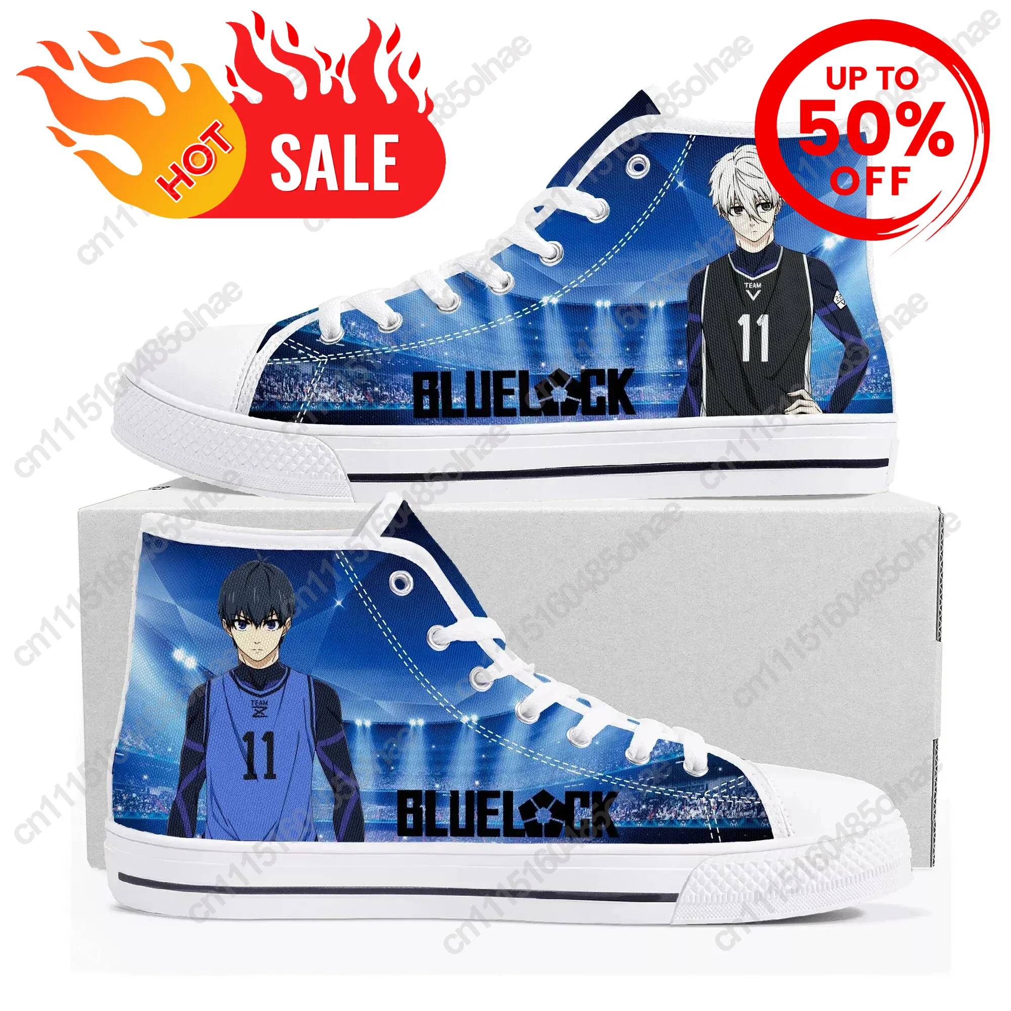 Blue Lock Top Sneakers Mens Womens Yoichi Isagi High Quality Canvas Sneaker Comics Manga Couple Customized Shoes