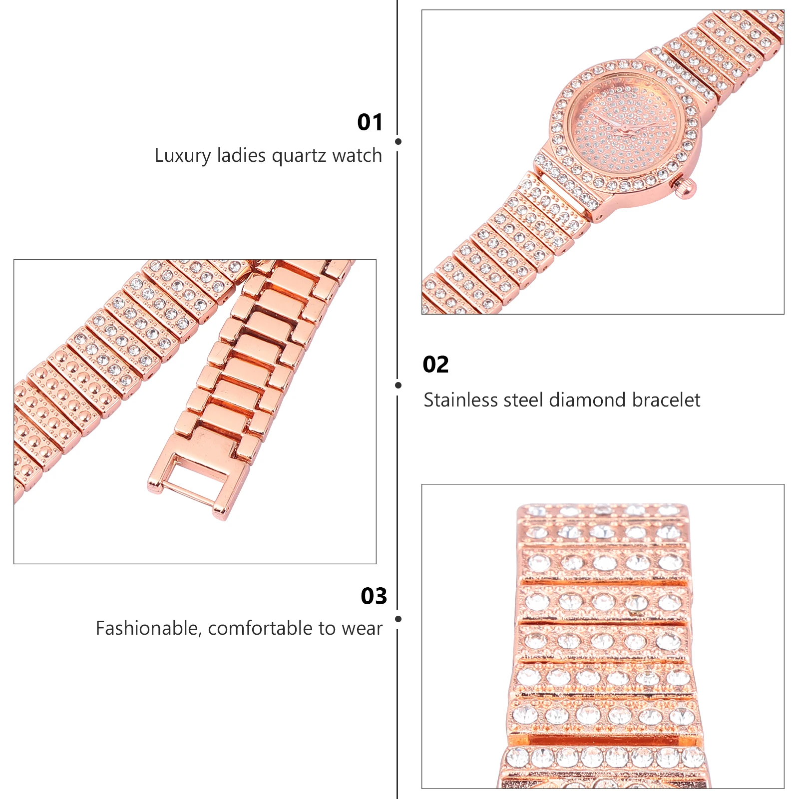 1Pc Alloy Quartz Watch Lightweight Fashion Bracelet Watch Precise Time Metal Gift