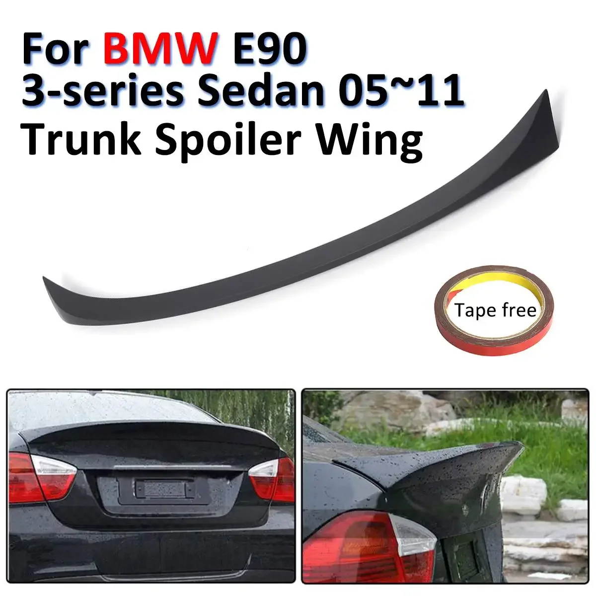 

Carbon Fiber ABS CSL Rear Trunk Boot Lip Spoiler Exterior Roof Wings Trunk Lip OE Type For BMW 2005-2011 E90 3-series Sedan