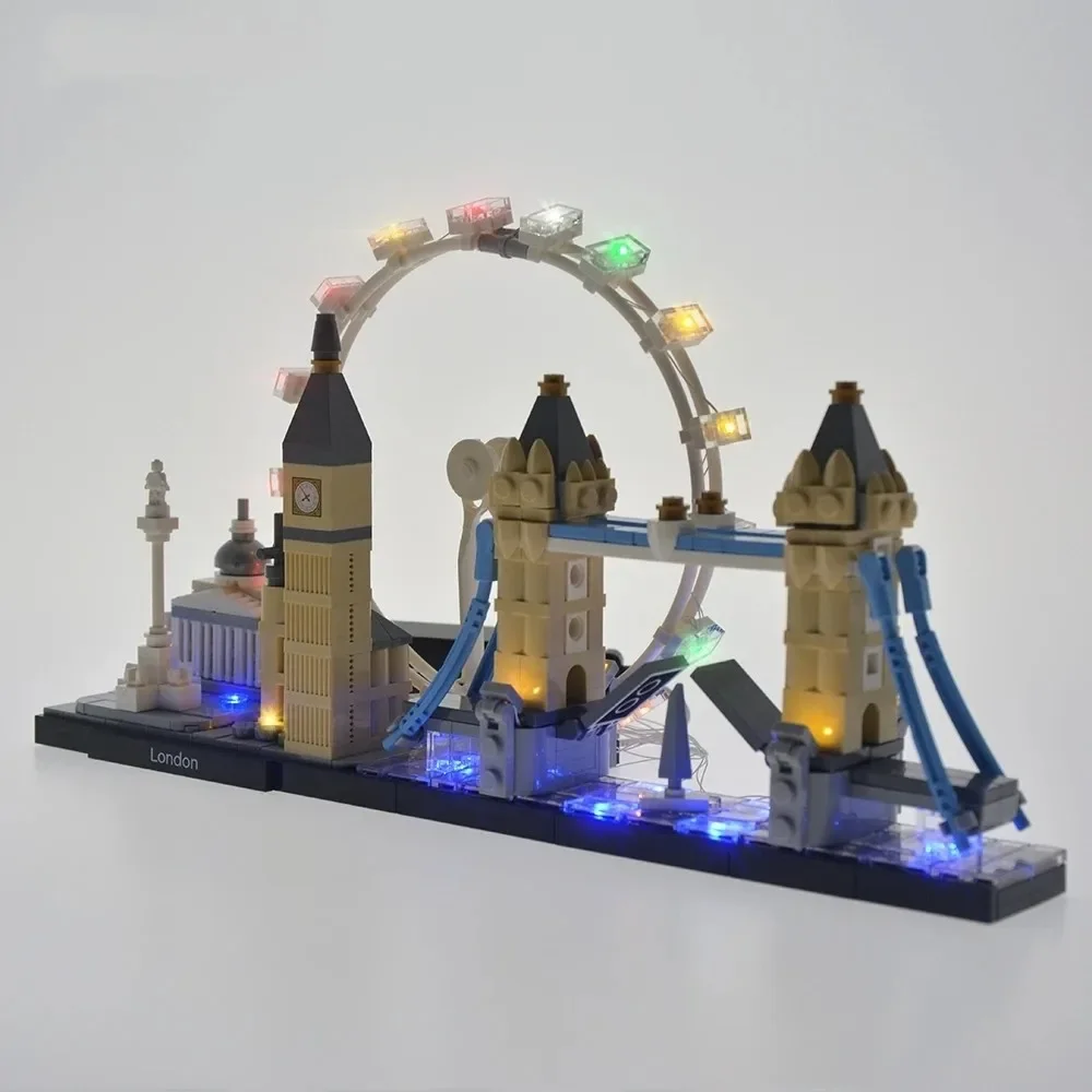 ชุดก่อสร้างสถาปัตยกรรม10678 468pcds ลอนดอน21034 Big Ben Bridge Building Block Blocks ของเล่นที่เข้ากันได้กับ lepining City