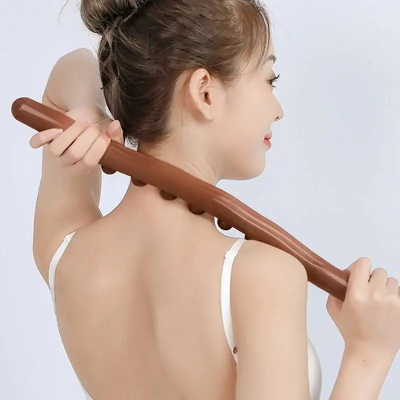 

Natural Carbonized Wood Gua Sha Stick Full Body Massage Tool Lymphatic Drainage Release Neck Back Muscle Tension Spa Therapy Sup