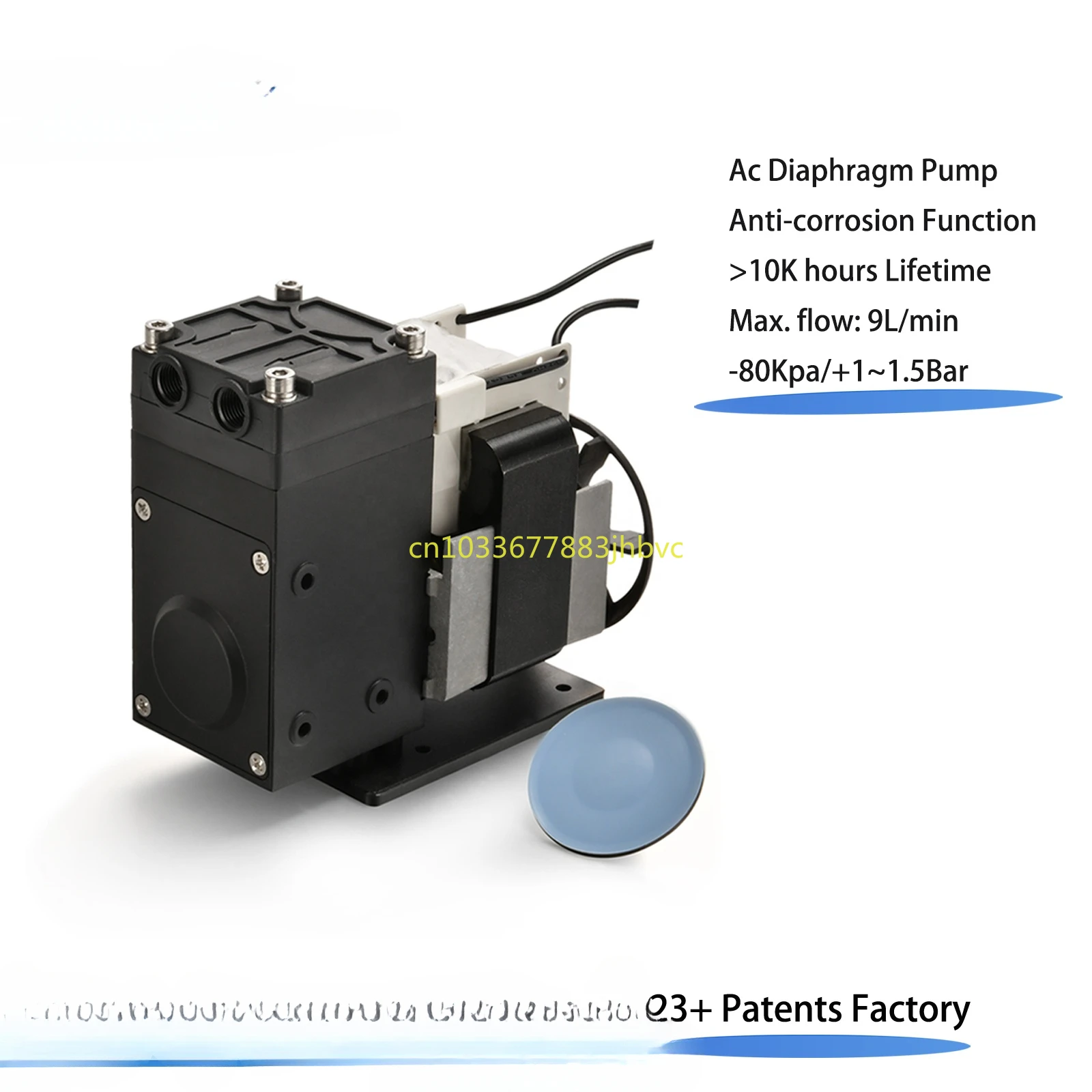 220V AC Gas Sampling Pump Low Noise Oil Free Quiet Anti-corrosion Miniature Diaphragm Air  Small Vacuum