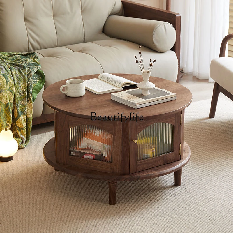 

*American rural North American black walnut solid wood small apartment living room coffee table