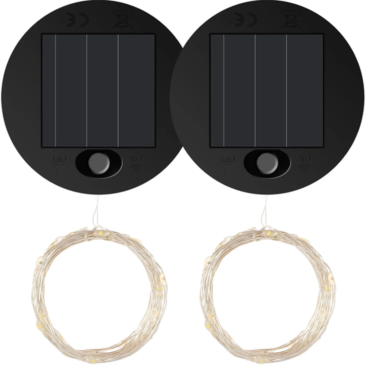ABZV-2 個ソーラーライト交換用トップ LED ソーラーパネルランタン蓋屋外吊り提灯用 IP65 防水