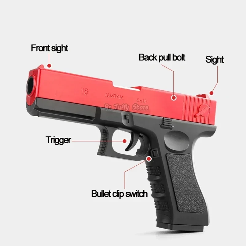 Pistola de juguete para deportes al aire libre, modelo de pistola de dardos de espuma EVA de plástico, Airsoft, principiantes, puntería, tren,