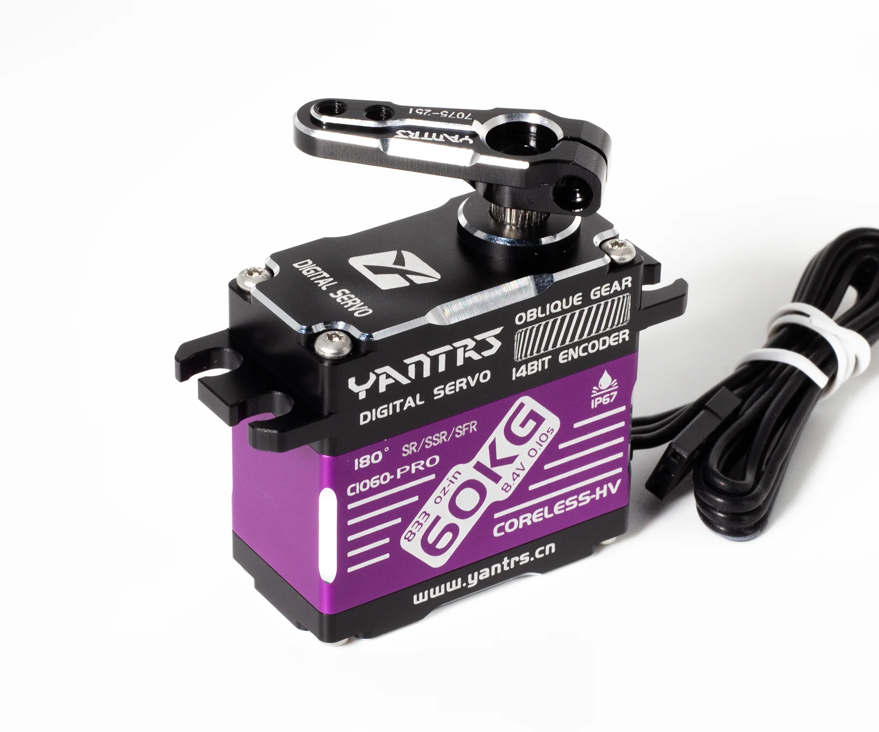YANTRS 60KG Coreless high-speed magnetic induction 8.4V waterproof digital servo helical gear high torque SR/SSR view 6