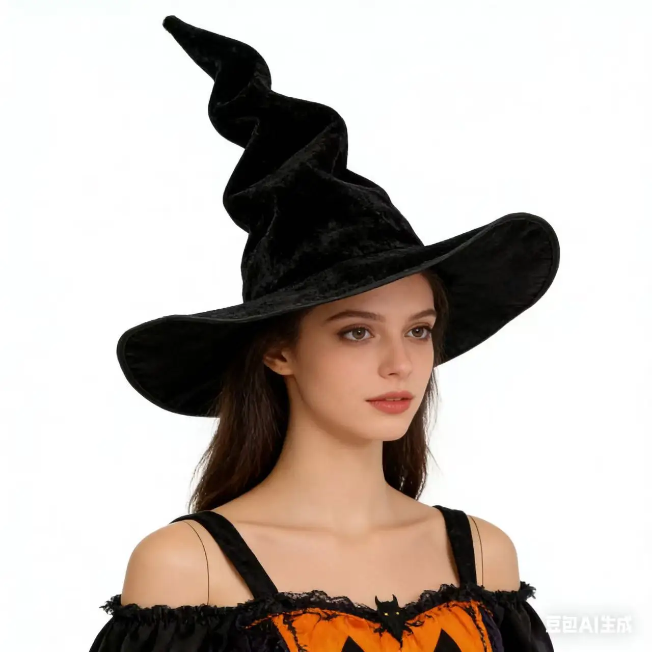 Halloween Faltbarer Hexenhut Schwarzer Zaubererhut Party Cosplay Kostüm Kopfbedeckung Teufelshut Requisiten Damen Kostümzubehör für Cosplay-Partys – Detail 2