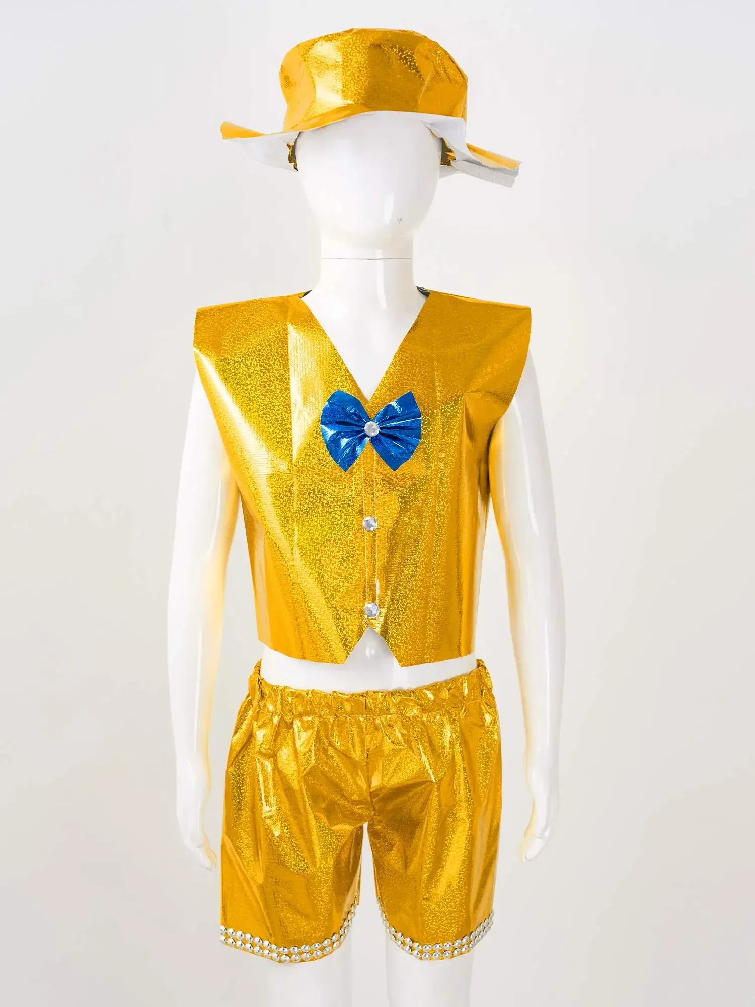 

Children Shiny Jazz Dance Costume Sequins Ballroom Modern Performance Boy Hip Hop Clothing Kids School Uniform Chorus