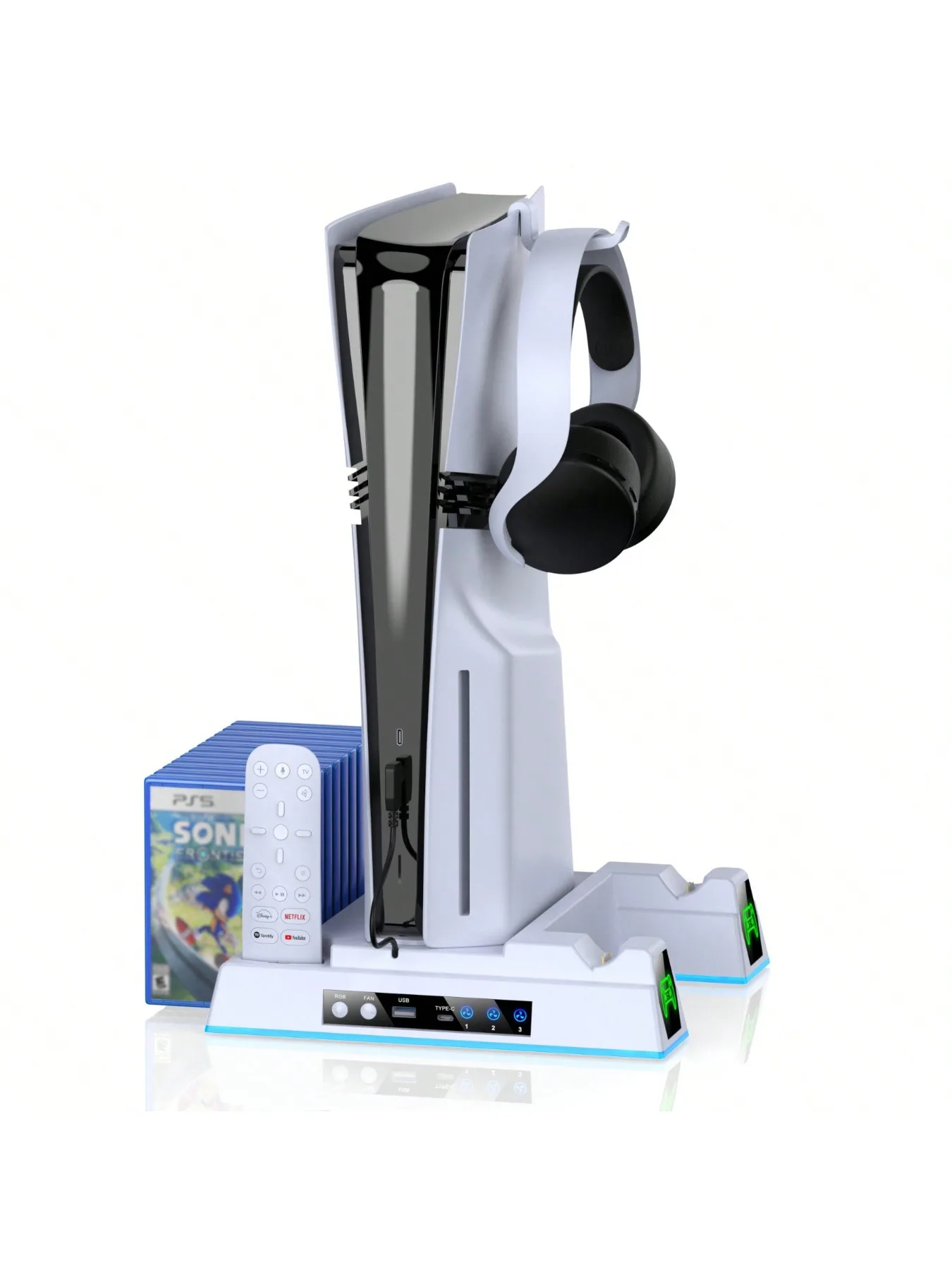 BEBONCOOL S8000 support de refroidissement chargeur de manette de jeu pour P5 2020/2023 Slim/2024 pro numérique/disque réglage Vertical du ventilateur à 3 vitesses