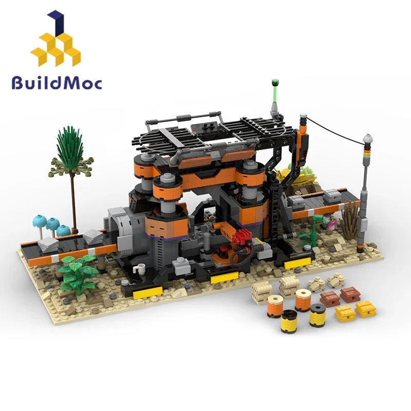 

MOC NEW Creativity Satisfactory Constructor Building Block Kit Modular Factory Architecture Model for Kids Gifts