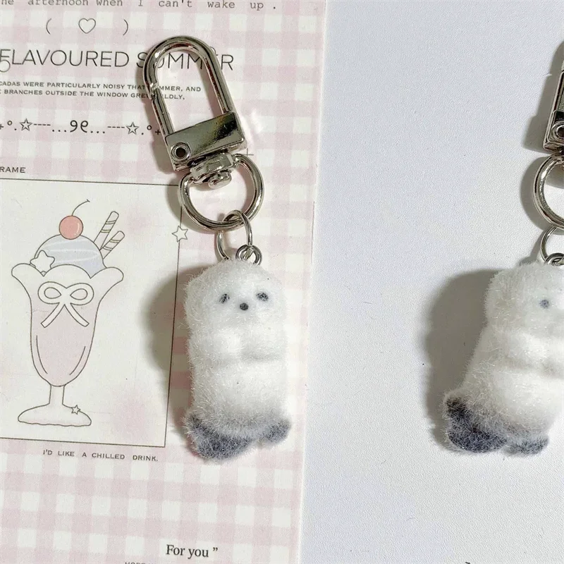 

Fluffy Cute Otter Keychains Resin Mini 3D Animal Key Ring Holder Bag Charms Car Pendants Gift