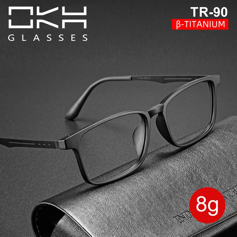 OKH UltraLight Titanium Glasses Optical Lenses for Reading Glasses Men Myopia Photochromic Glasses Custom Prescription Eyewear