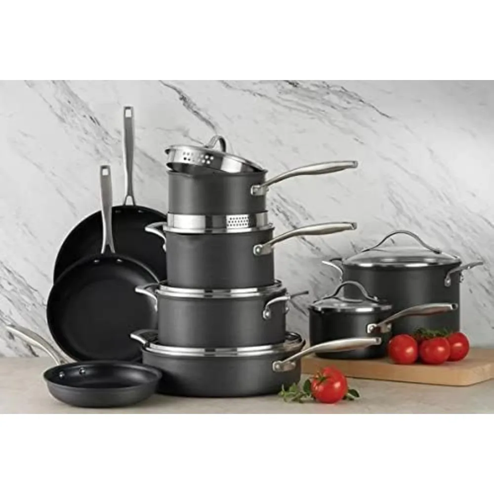 15-Piece Durable Aluminum Cookware Set Including 7 Essential Kitchen Tools