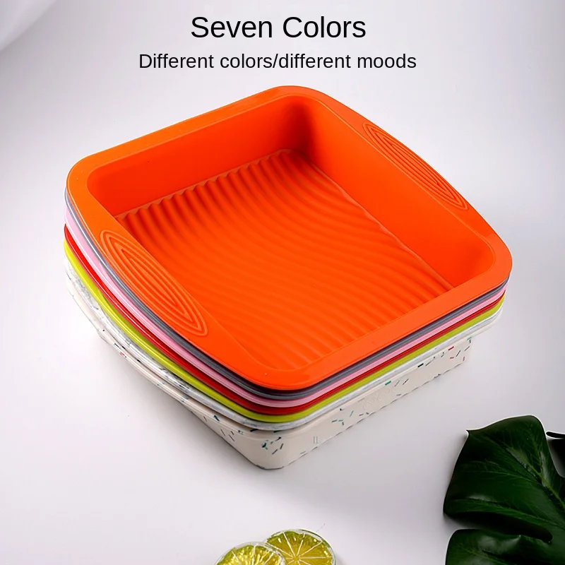 1pc Silicone Square Non-Stick Square Cake Pan for DIY Baking with Silicone Mold