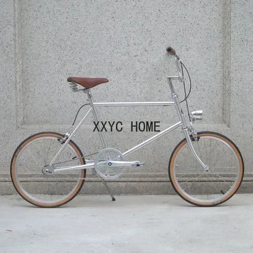 20-Inch Silver Retro Bicycle Motocross Men's and Women's Lightweight Bicycle Scooter City Commuter Bicycle