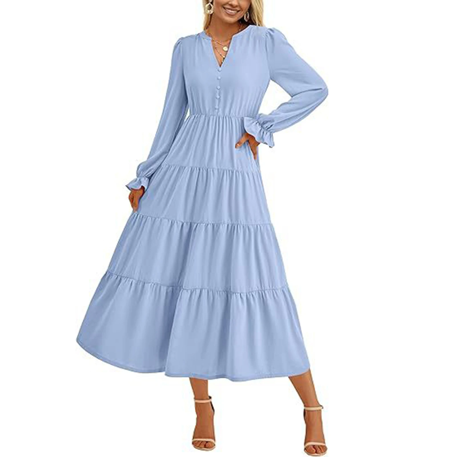 Party Dress Women Sexy Long Puff Sleeve High Waist Big Swing Split Red 2021 Summer New Womens Maxi Dress Lugentolo