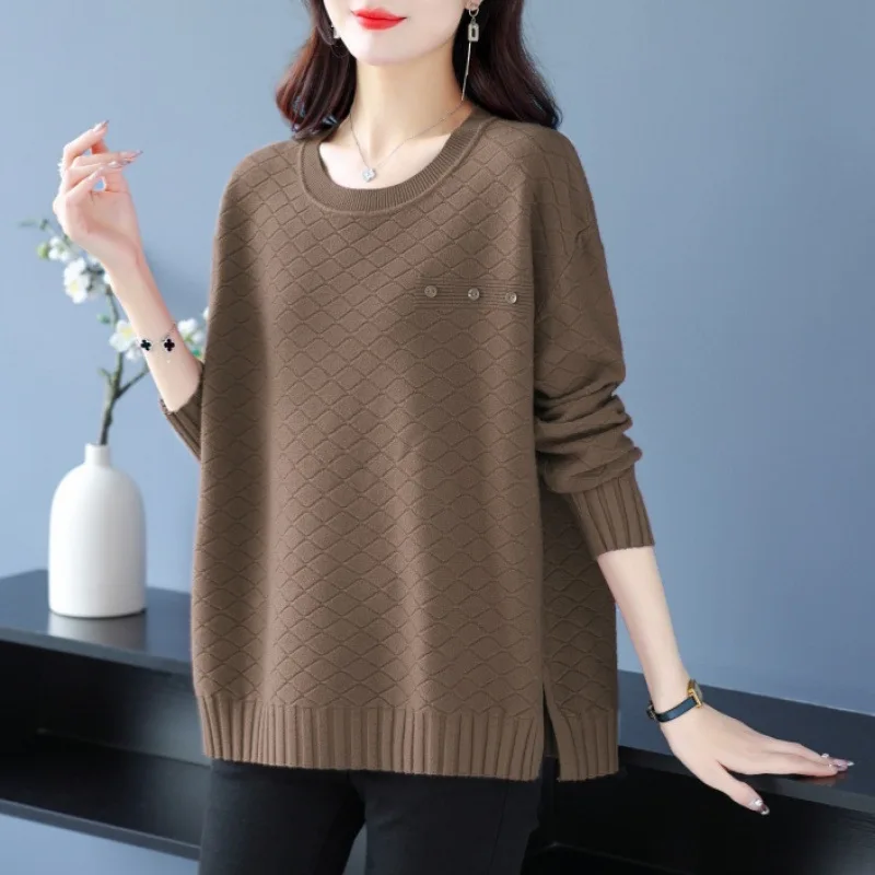 

Loose Pull Women's Sweater Knitting Long Sleeve Ladies Tops Spring Autumn Pollover Shirt Winter Basic Wear Knitwear Jumper