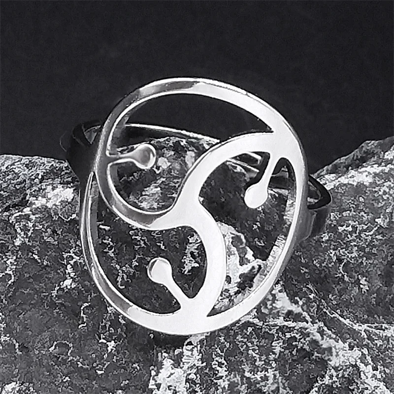 Trendy BDSM Symbol Rings for Women Men Stainless Steel Silver Color Master and Slave Adjustable Ring Jewelry anillos R30S06