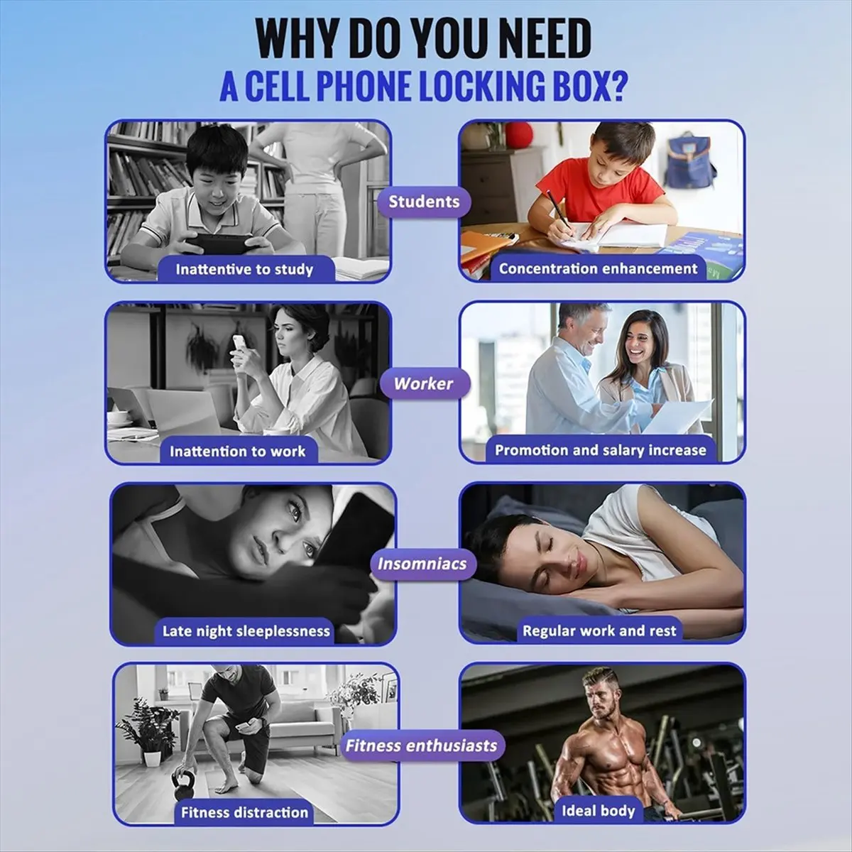 Caja de bloqueo de teléfono portátil con temporizador, casillero de teléfono con pantalla LCD para estudiantes universitarios, Fitness, TDAH, autocontrol, enfoque