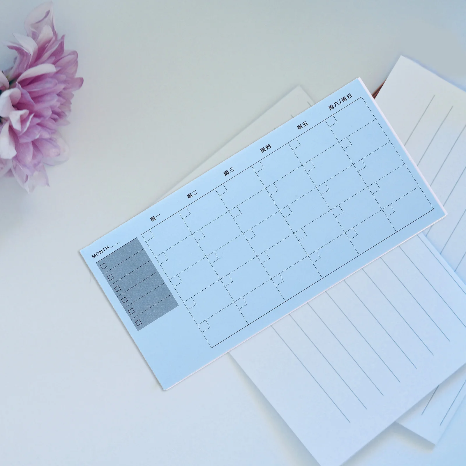 6 Pcs Self Adhesive Tearable Paper Pads Compact Notepad Schedule Planner Memo Stickers Kawaii ToDo List Notebooks