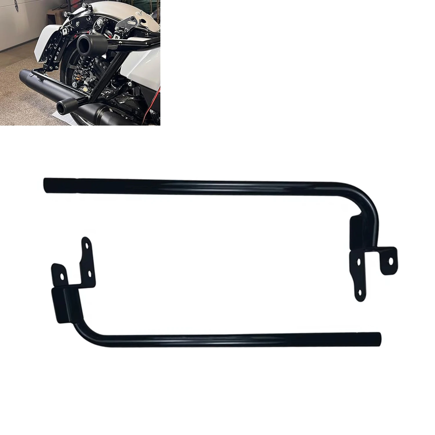 Rear Lower Saddlebag Rail Guard Supports Bracket For Harley Touring Models 2014-2025