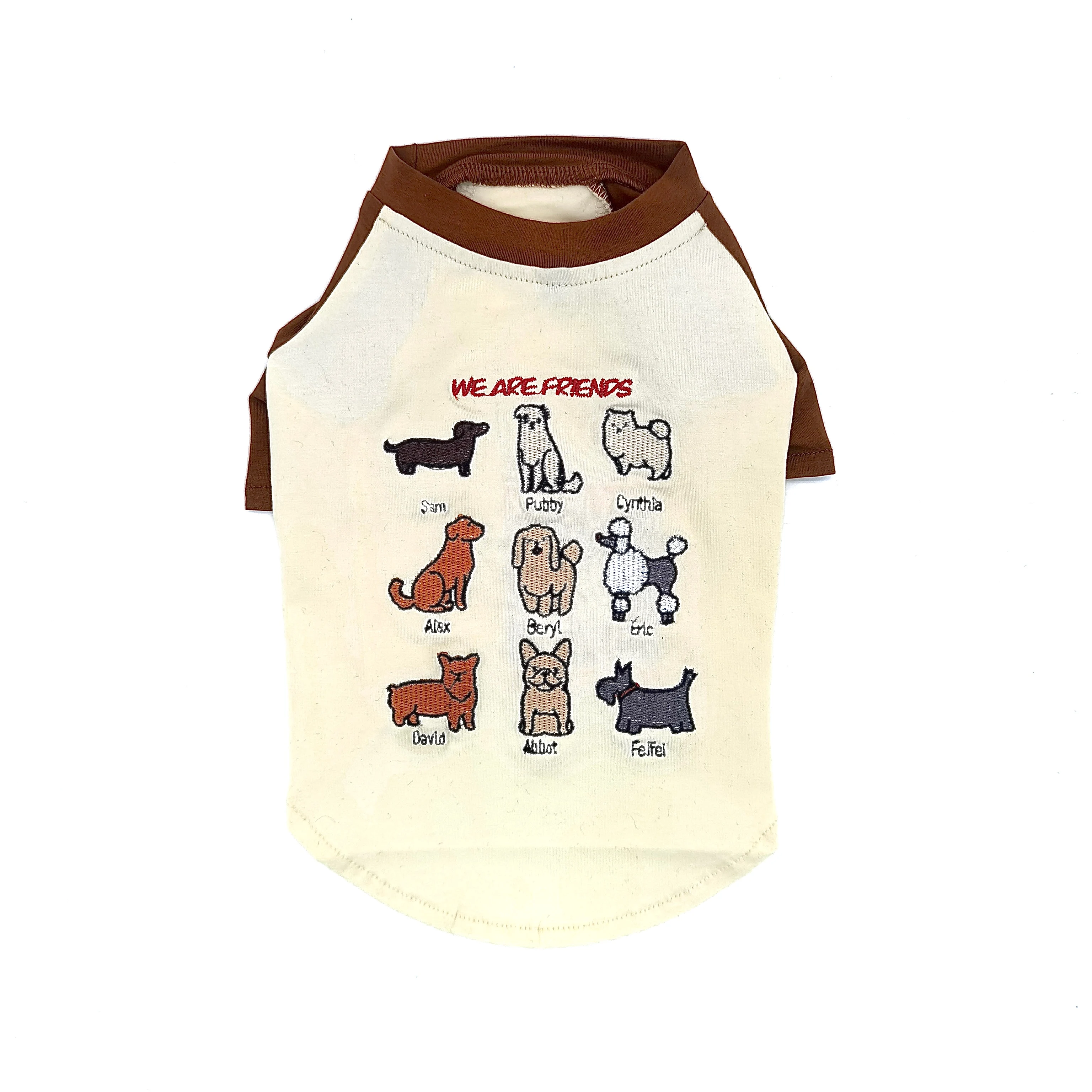 Ropa para perros Camiseta bordada Chihuahua Bichon Schnauzer