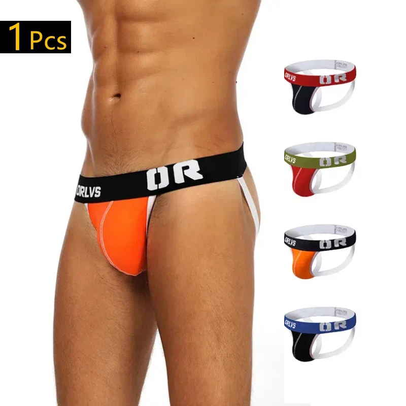 ORLVS Brand Men Underwear G-string Thong Men Jockstrap Gay Underwear Breathable Male Jockstraps Cotton Comfortable Underwear