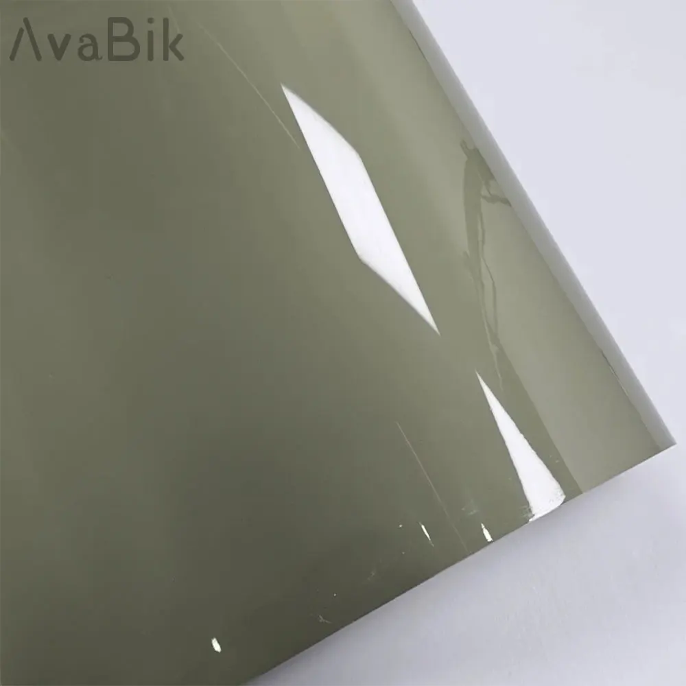 

20/50cm x150cm Glossy PET - Khaki Green Car vinyl Wrap Film With Air Release For Motorcycle Car Accessories Exterior Interior