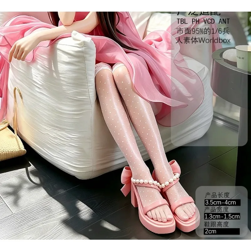 1/6 Scale Female Pearl Butterfly Sandals High Heels Shoes Model Fit 12