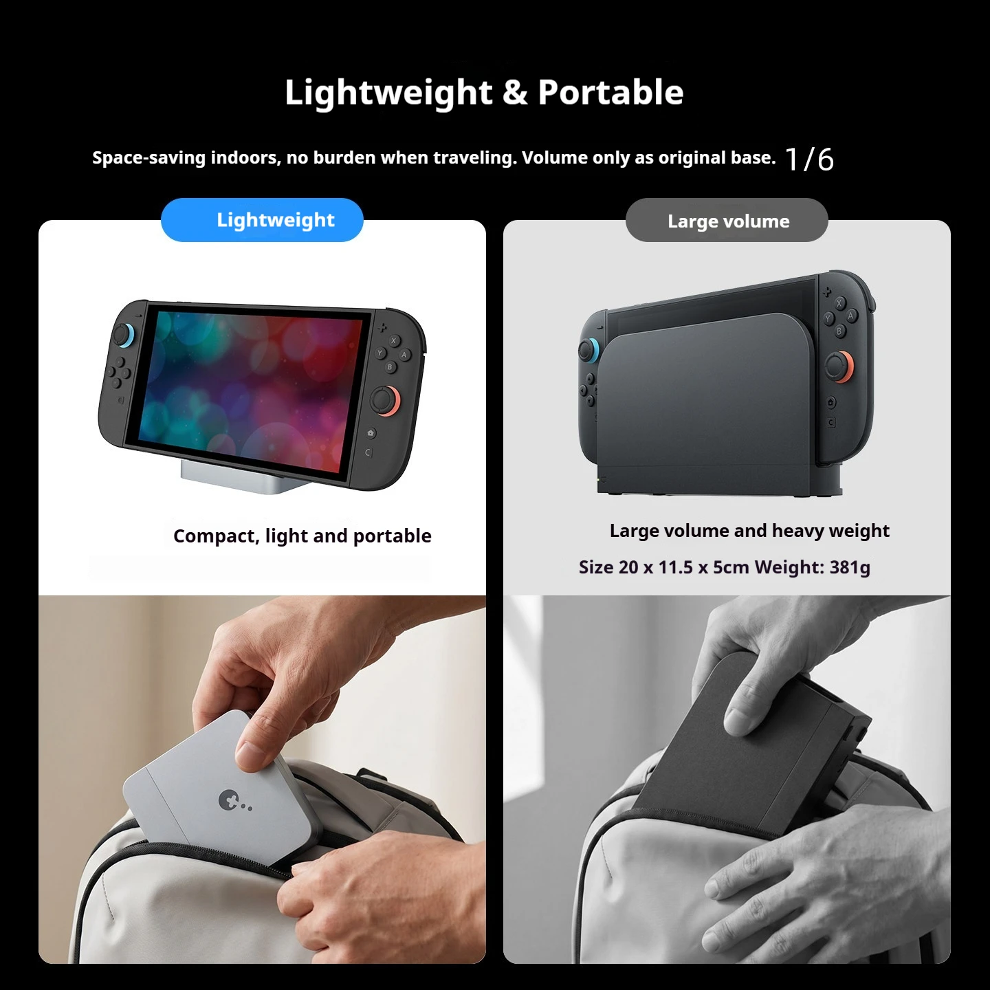 Stacja dokująca Gulikit Switch, przenośna, wieloportowa, wyjście 4K 60Hz HDR, ładowanie 100W PD, kompatybilna z Nintendo Switch 2 OLED. — zdjęcie produktu 4