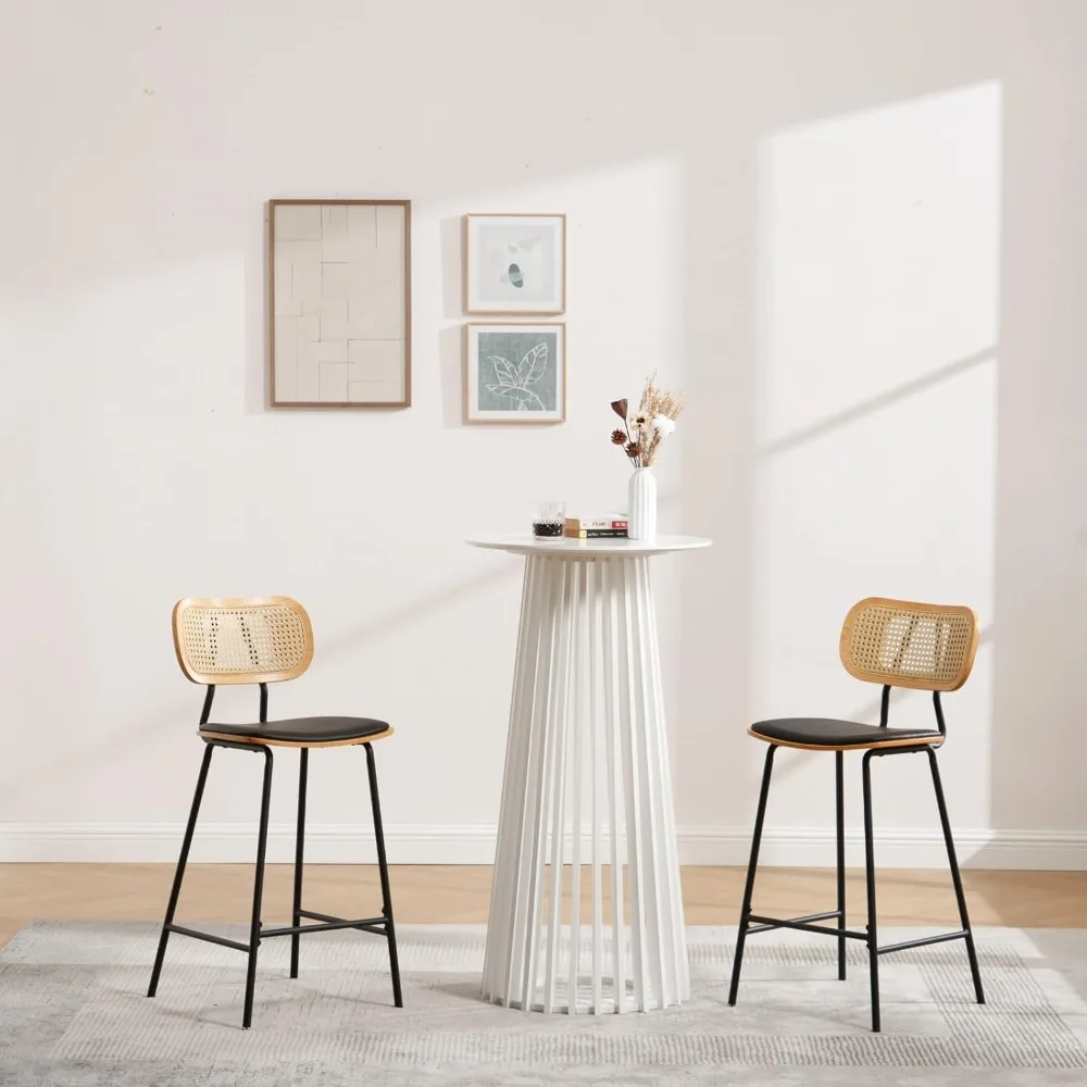 โต๊ะผับทรงกลม โต๊ะค็อกเทลทรงบาร์ โต๊ะหน้าต่างไม้ ท็อปขนาด 24 นิ้ว สูง 43.5 นิ้ว สีขาว