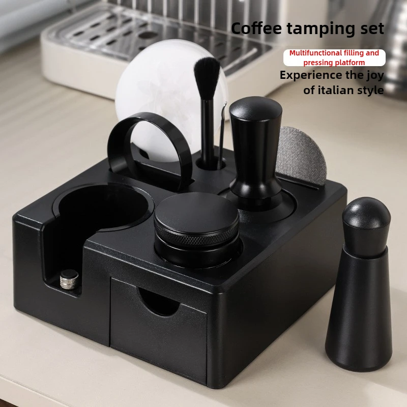 Espresso Tamper Kit 51mm 9 in 1 Tamper Set Spring Loaded Distributor WDT Tools Puck Screen Stainless Steel Barista for Home Cafe
