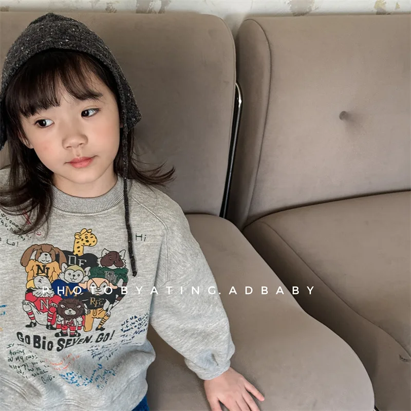 2024 New Children Winter Warm Sweatshirt Cotton Girls Long Sleeve Casual Pullover Baby Boys Fleece Sweatshirt Kids Clothes