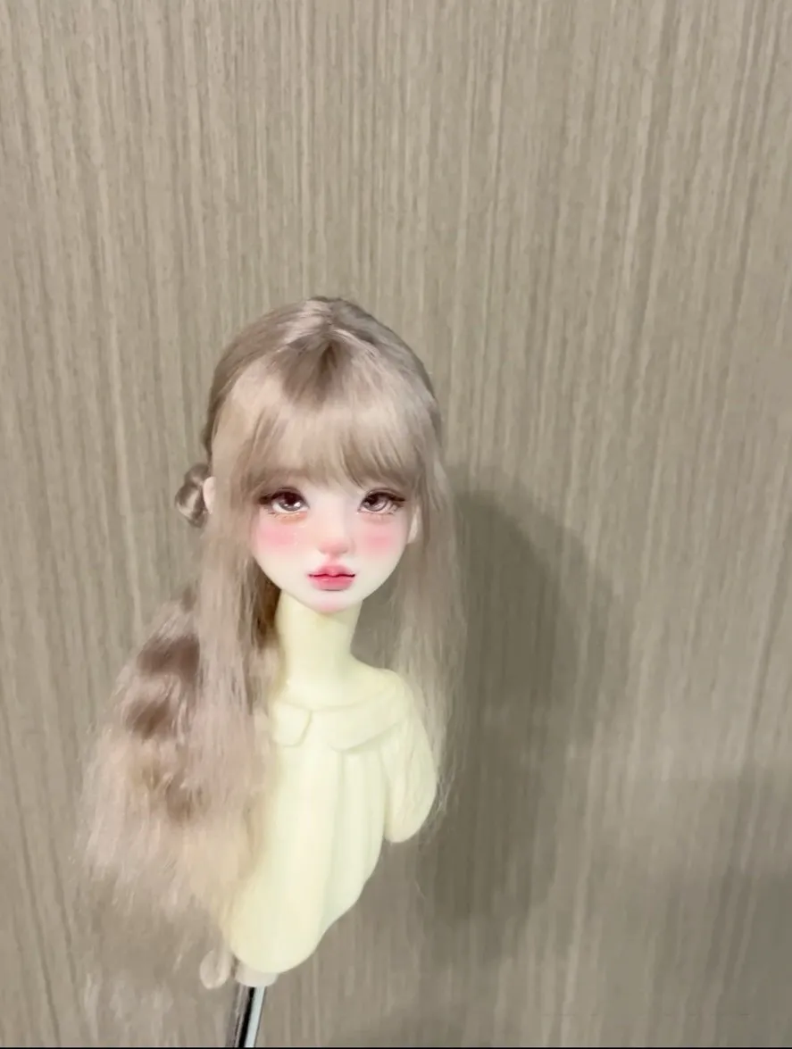 Side-Bun Style Wig 1/4 BJD Doll Hair, Hard Shell Straight Hair Free Shipping