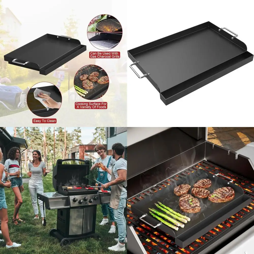 

17 x 13 Gas Grill Nonstick Griddle Plate, Carbon Steel BBQ Flat Top for Weber & Charbroil Grills