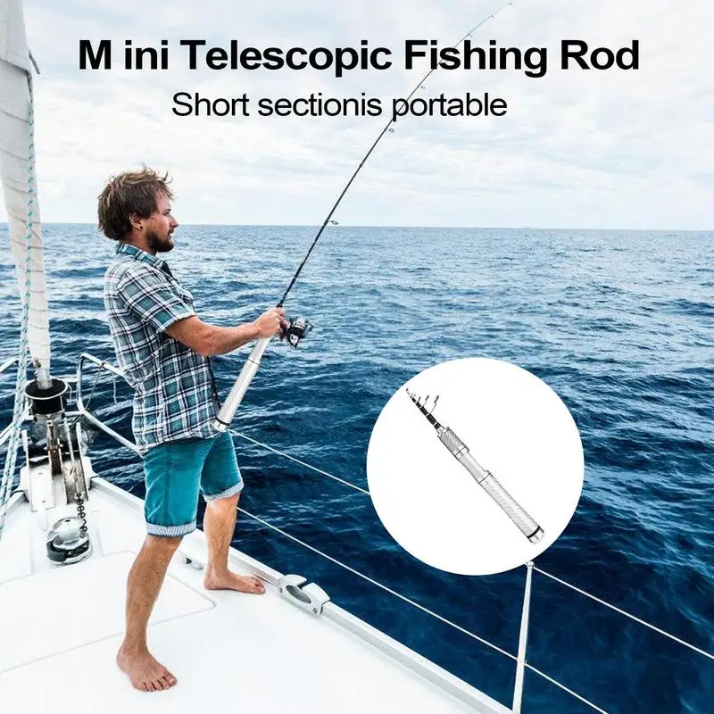 Telescopic Fishing Rod Compact Handheld Retractable Fishing Pole Lightweight Fishing Gear Accessories Travel Fishing Rod For