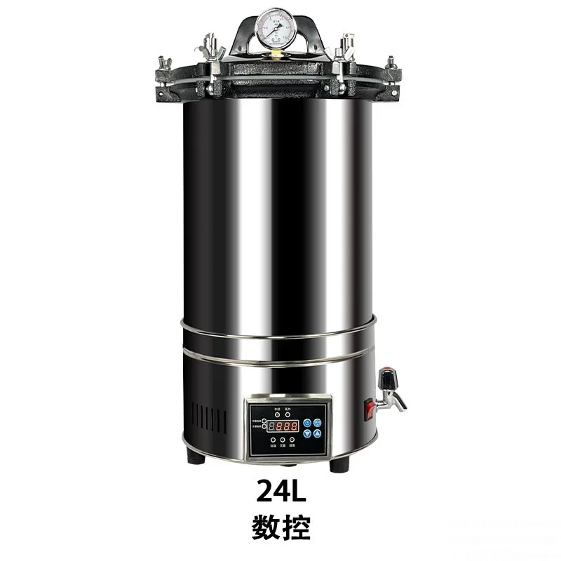 8L - 25L Portable High Pressure Sterilizer Stainless Steel Steam Sterilization Pot Automatic Sterilization Autoclave Pot