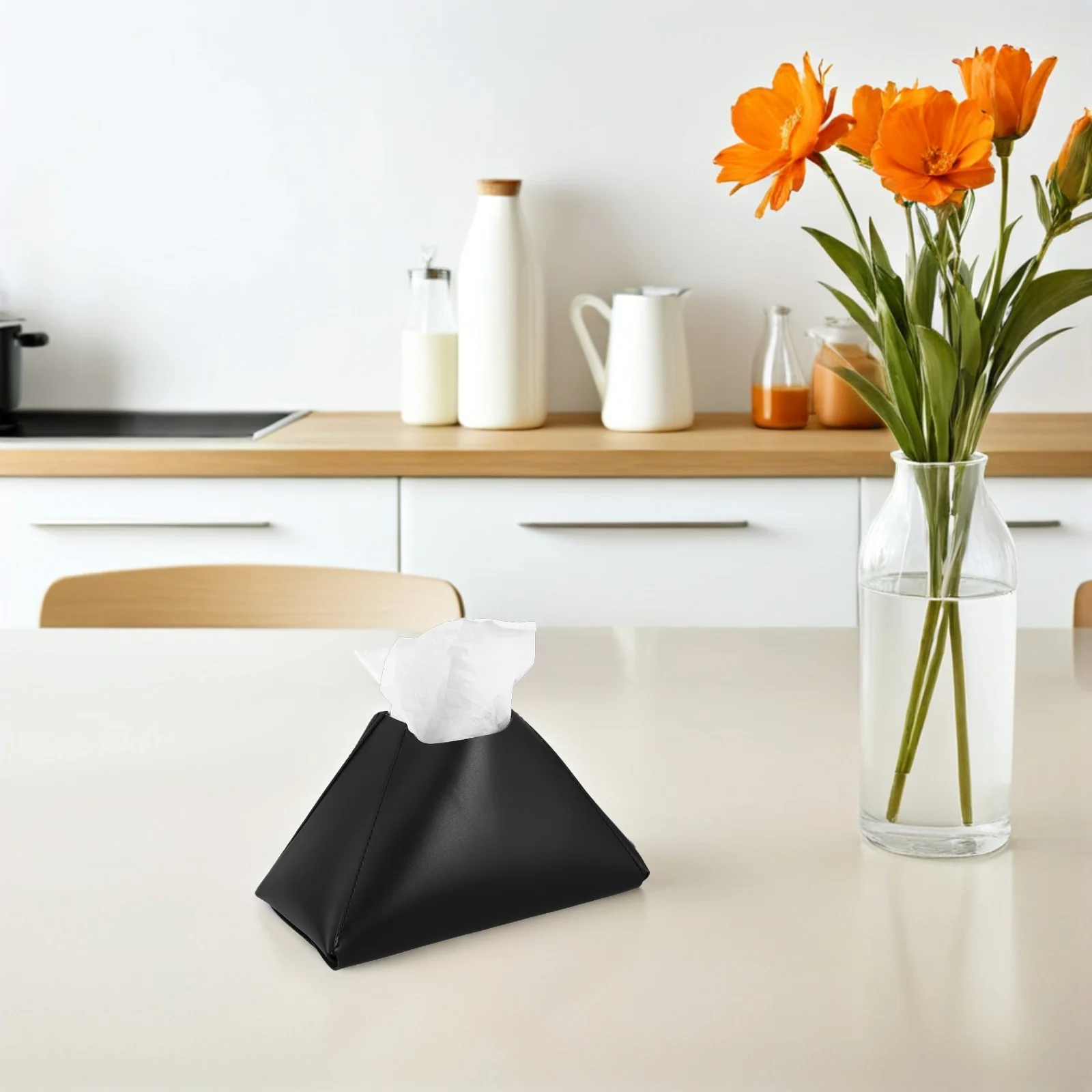 

PU Tissue Box Holder Scandinavian Modern Napkin Organizer Decorative Tissue Cover for Office Desk Bathroom Bedside Car