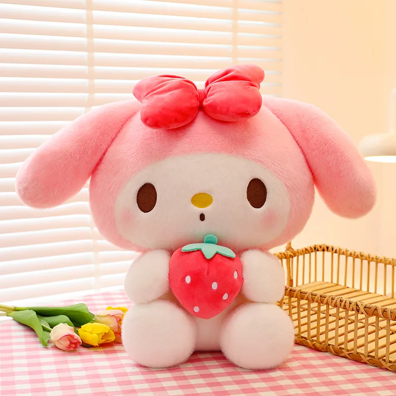 Sanrio Kuromi-muñeco de peluche My Melody Strawberry, Animal de peluche, almohada de dibujos animados, Anime, decoración del hogar, regalo de