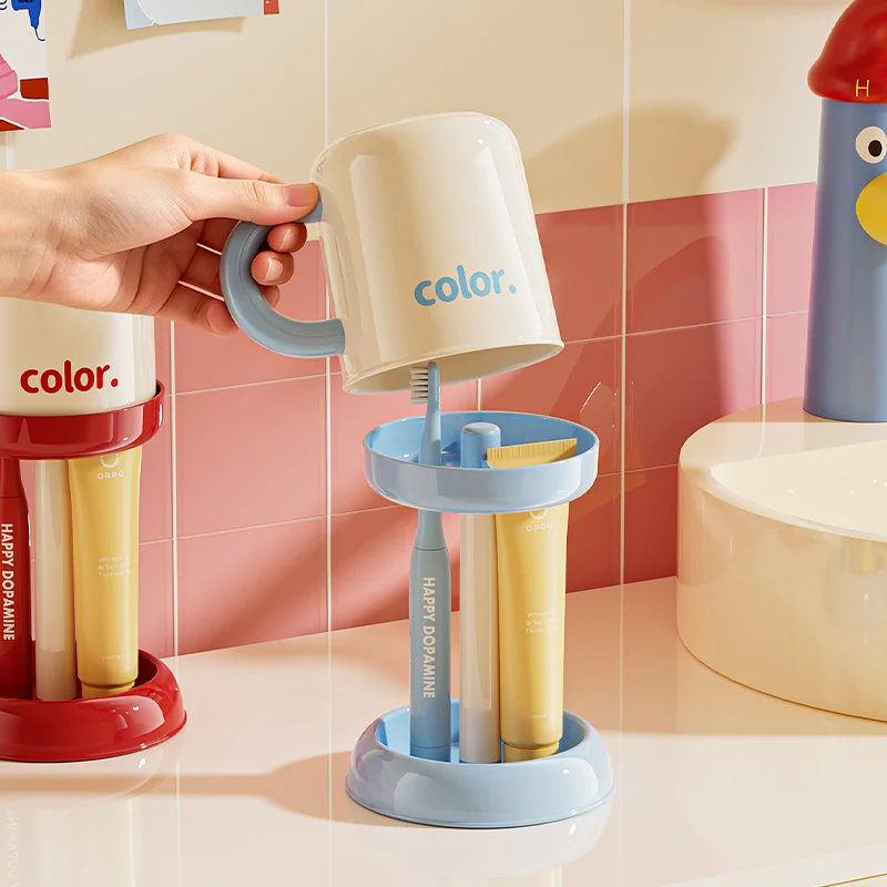 Creative Adjustable Toothbrush Cup Holder, Household Simple Washing Cup Set, Student Dormitory Supplies Mouthwash Cup