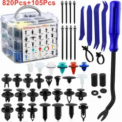 925pcs Car Fastener Clip Kit Push Retainer Clips Auto Body Fender Rivet Clips Retainer Pin Rivet Bumper Door Trim Panel Repair