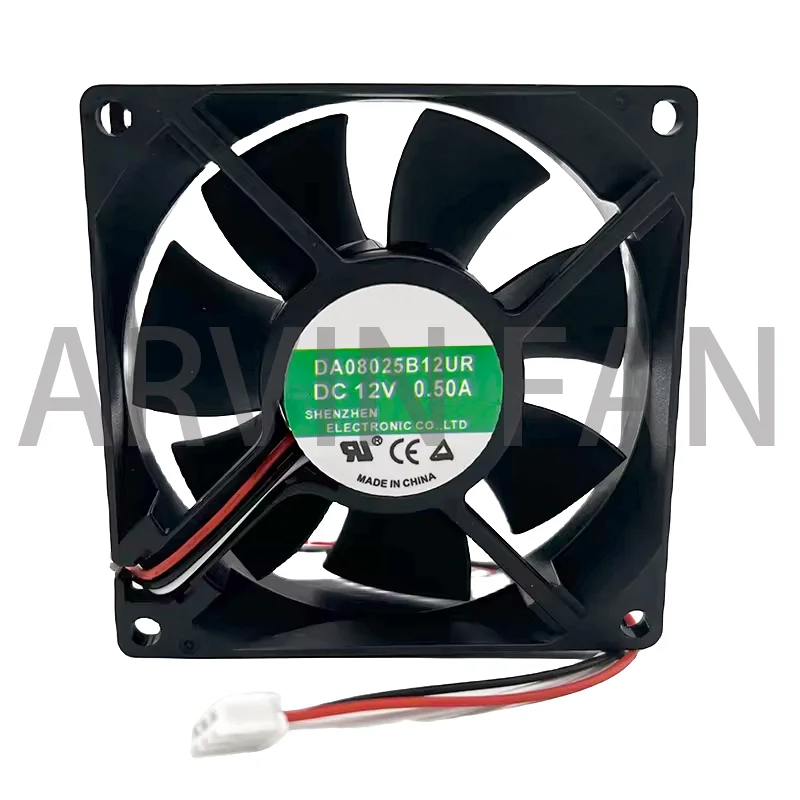 DA08025B12UR 8cm 8025 80x80x25mm 80mm DC12V 0.50A CPU 3pin Double-ball High-volume Cooling Fan Chassis Server Inverter