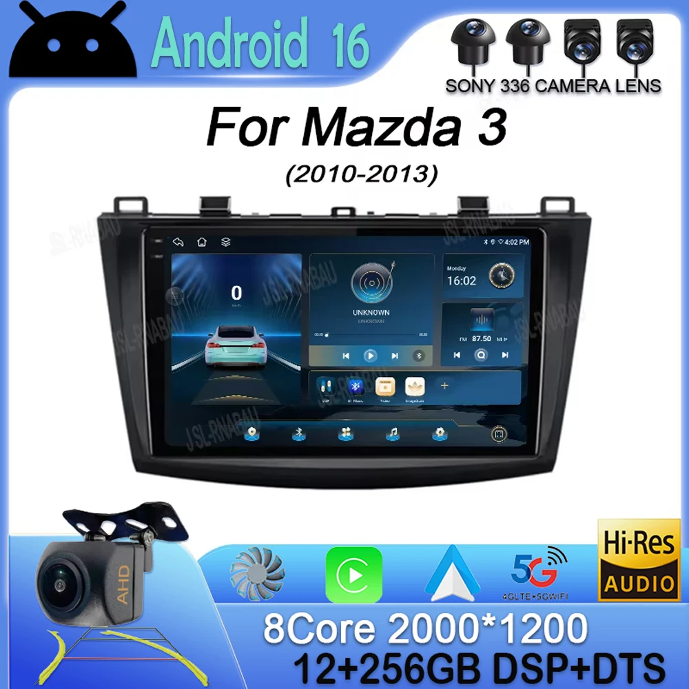 

Android 16 Carplay Auto Wifi+4G Car Radio DSP For Mazda 3 2010 2011 2012 2013 Multimedia Video Player GPS 2din Head Unit Stereo