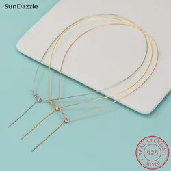 Genuine Real Pure Solid 925 Sterling Silver Necklace With Silicone Beads Women Beading Thread DIY Jewelry Findings