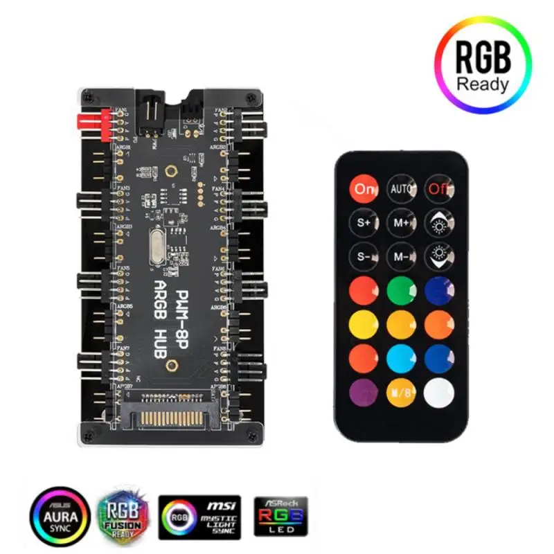 RYRA 5 в 3-контактный вентилятор ARGB 4-контактный ARGB 4-контактный ШИМ 10-контактный разветвитель SATA Удлинительный кабель адаптер контрольный концентратор ПК RGB вентилятор охладитель