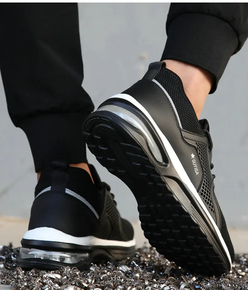 Breathable Men Work Safety Shoes Steel Toe Cap Air Cushion Working Boots Construction Indestructible Work Sneakers Men Shoes
