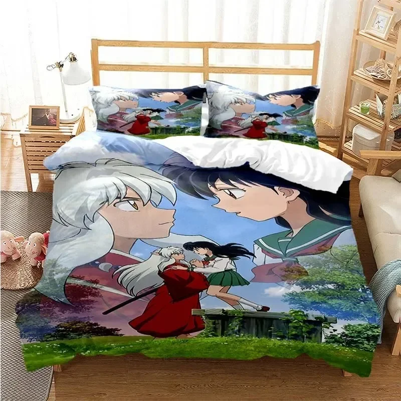 3D Printed Anime Inuyasha Duvet Cover Sesshoumaru Bedding Set Double Twin Full Queen King Adult Kids Bedclothes Quilt Cover