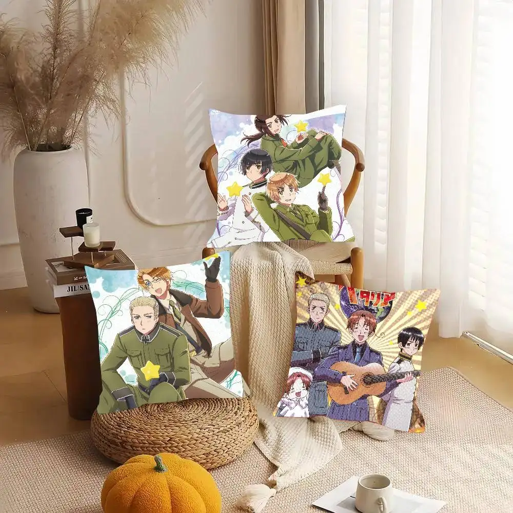 Comedy Anime H-Hetalia Axis Powers Pillow Case Fashion Square Pillowcase Bedroom Sofa Room Ins Decoration Leisure